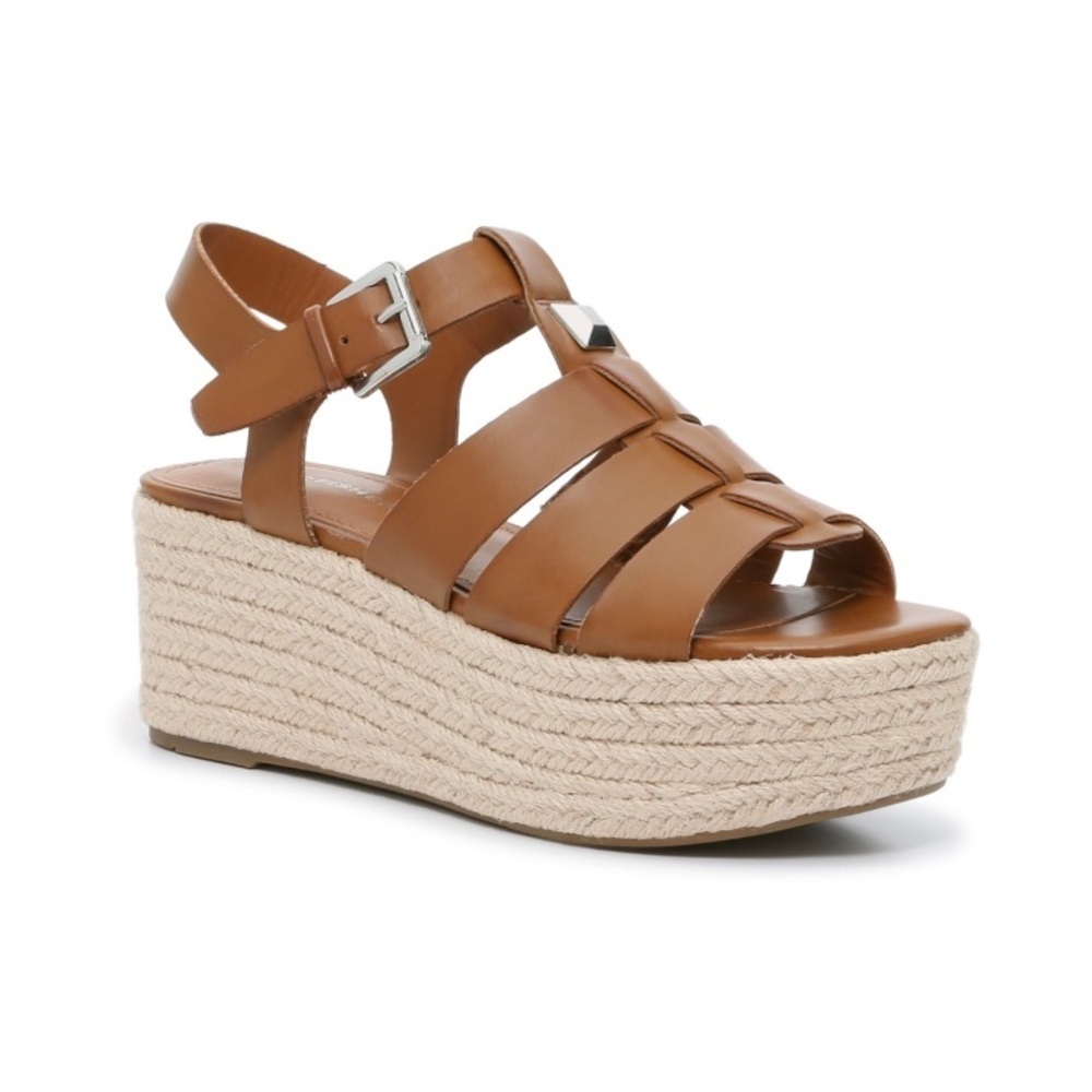 Woman's Sandals Marc Fisher Joven Espadrille Wedge‎ Sandal Size 10 Brown New